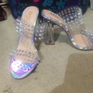 Never worn clear stud heels